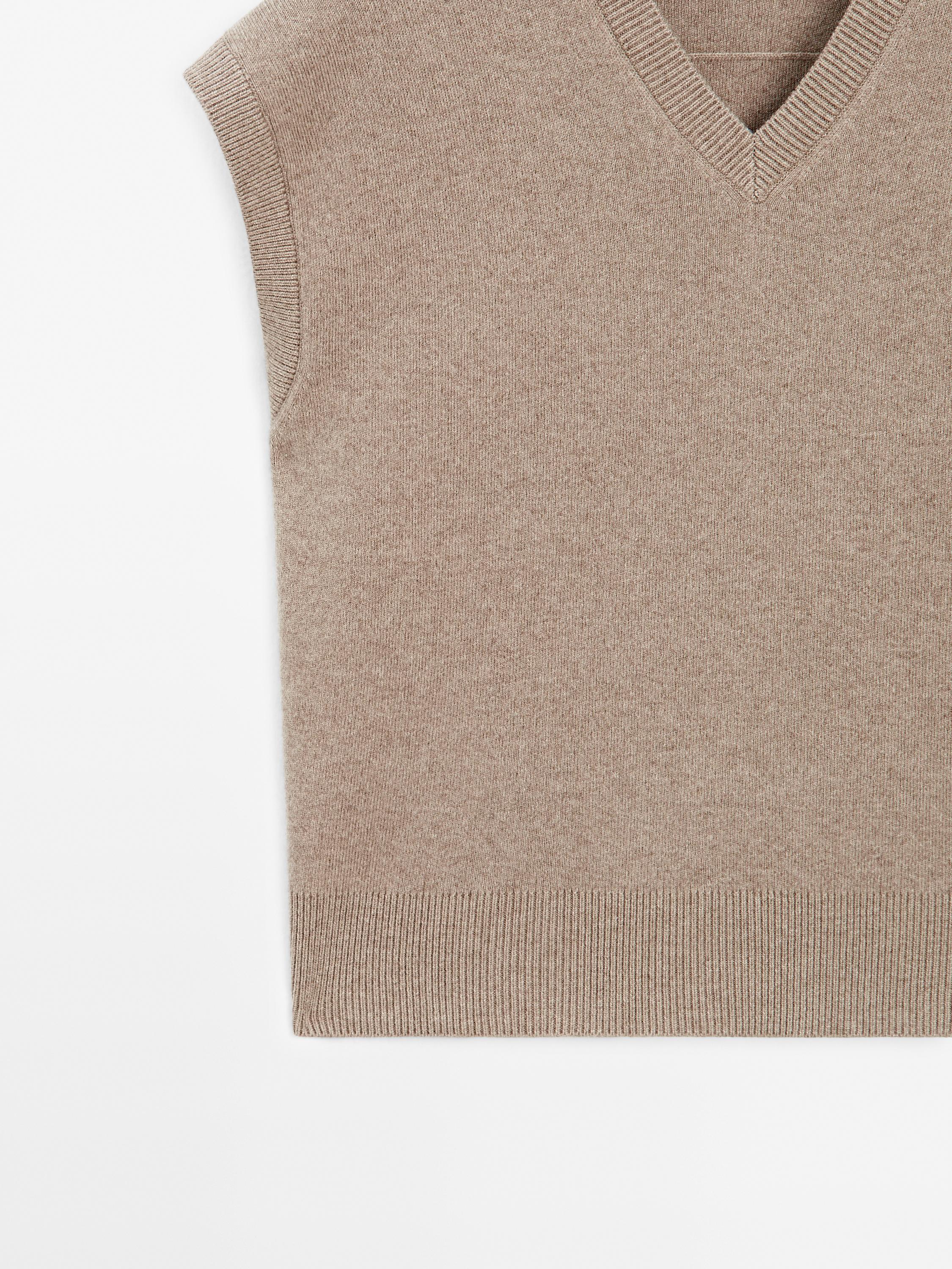 Wool blend knit vest